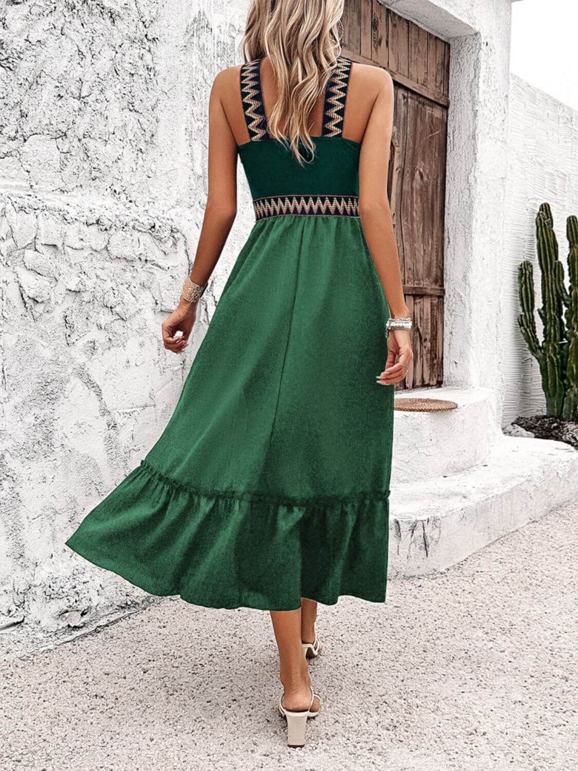 Devine Ruffled Slit Sleeveless Midi Dress Midi dresses Luxurious Weddings