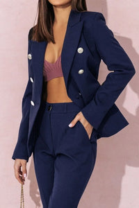 Full Size Lapel Collar Long Sleeve Blazer and Pants Set Plus Size suit sets women Luxurious Weddings