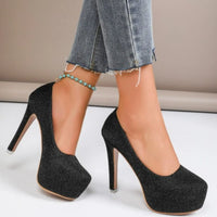 Round Toe Stiletto Pumps High heels Luxurious Weddings