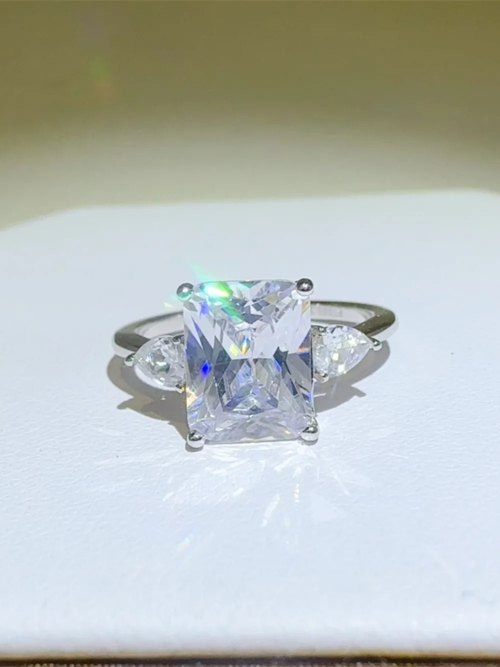 3 Carat Moissanite 925 Sterling Silver Square Shape Ring rings Luxurious Weddings