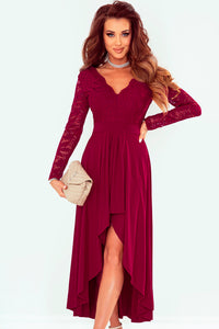 Lace High-Low V-Neck Dress Mother of the bride Luxurious Weddings
