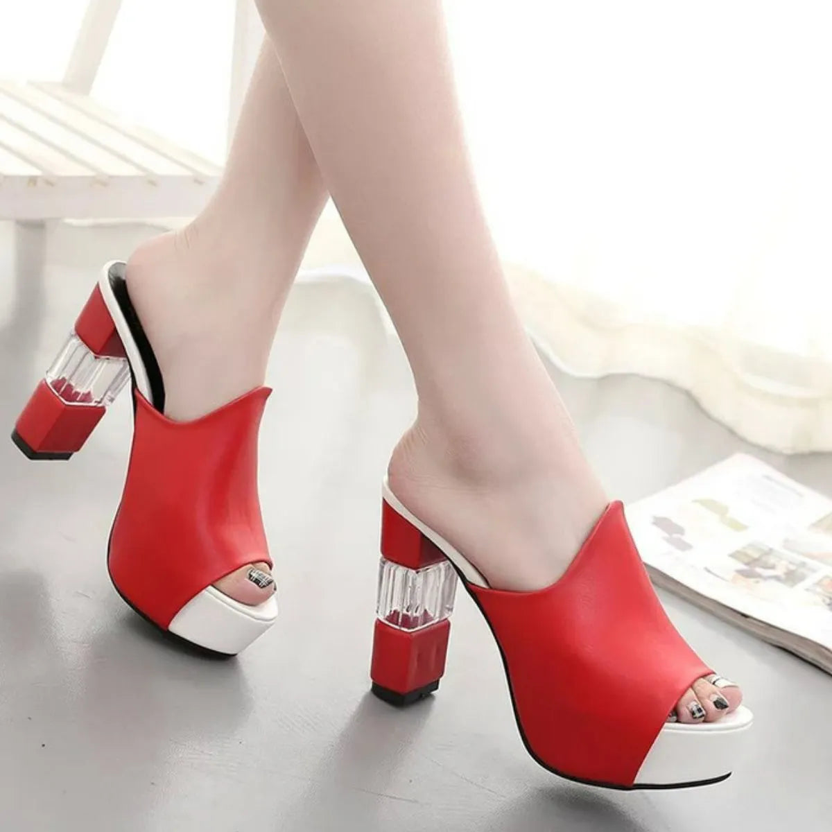 Open Toe Block Heels Sandals Heels Luxurious Weddings