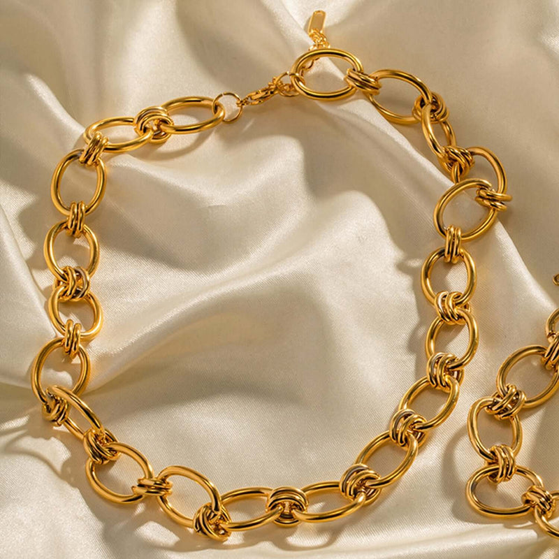 18K Gold-Plated Stainless Steel Necklace Necklace Luxurious Weddings