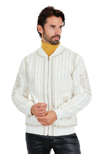 Barabas Men's Studded Lion Design Bomber Jacket Men Jackets & Coats Luxurious Weddings