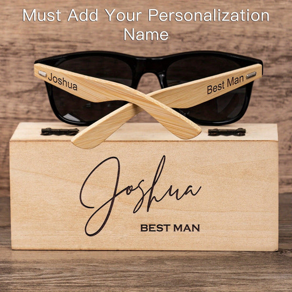 Custom Wooden Sunglasses for Men - Personalized Groomsmen and Wedding Gifts Luxurious Weddings