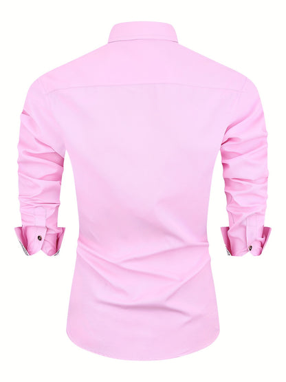 Men's Long Sleeve Tuxedo Shirt for Spring & Autumn Men's Formal Shirts Luxurious Weddings
