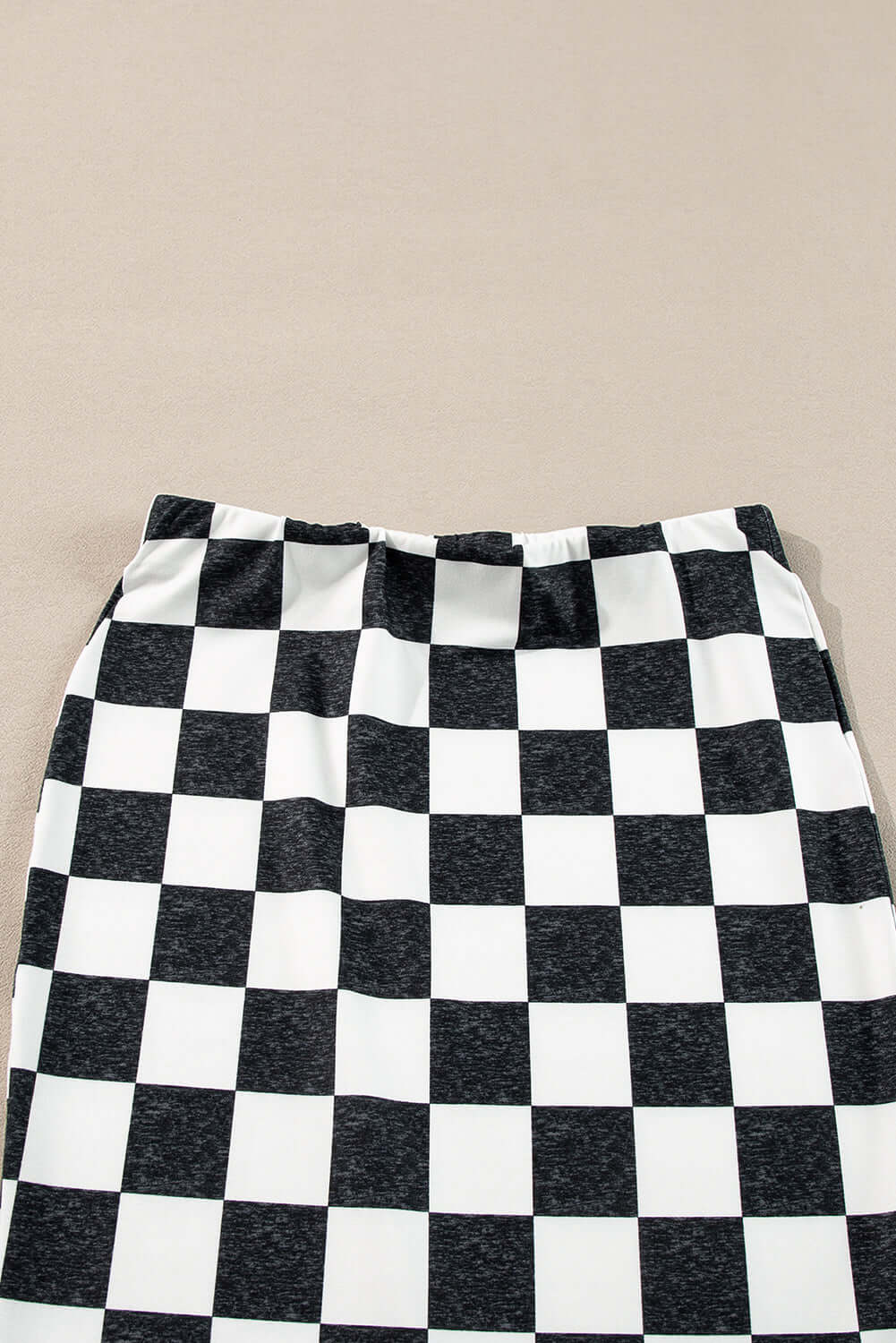 White Checkered Print Side Slit High Waist Midi Skirt Bottoms/Skirts & Petticoat Luxurious Weddings