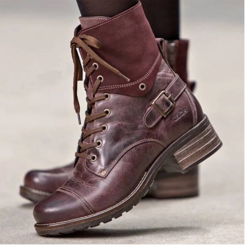 Lace-Up Block Heel Boots boots Luxurious Weddings