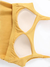 Scoop Neck Cropped Cami with Chest Pads Singlet Luxurious Weddings
