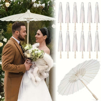 10pcs Large White Paper Umbrellas - Whimsical Design Umbrellas Luxurious Weddings