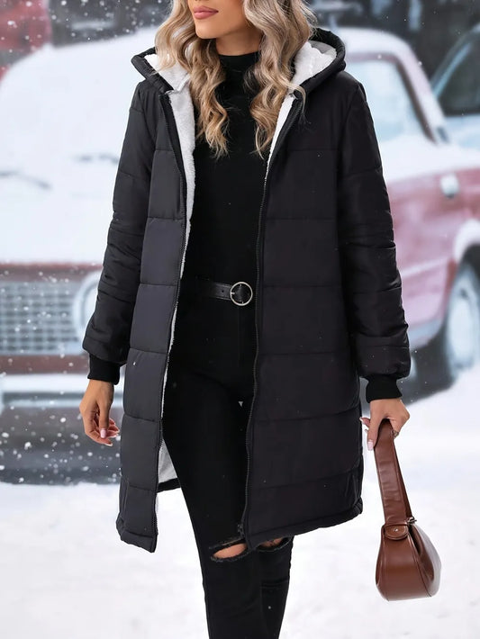 Plus Size Zip Up Hooded Winter Coat Plus size coat Luxurious Weddings