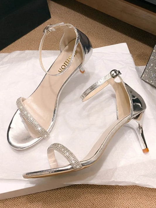 Open Toe Stiletto Sandals Bridal Shoes Luxurious Weddings