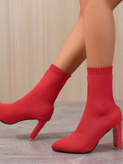 Point Toe Block Heel Boots boots Luxurious Weddings
