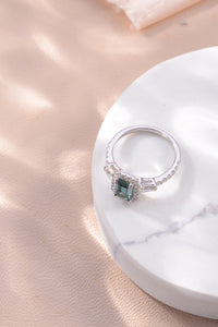 1 Carat Moissanite 925 Sterling Silver Ring Emrald Ring Luxurious Weddings