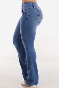 Bootcut High-Rise Buttoned Hip-Lift Jeans Jeans Luxurious Weddings