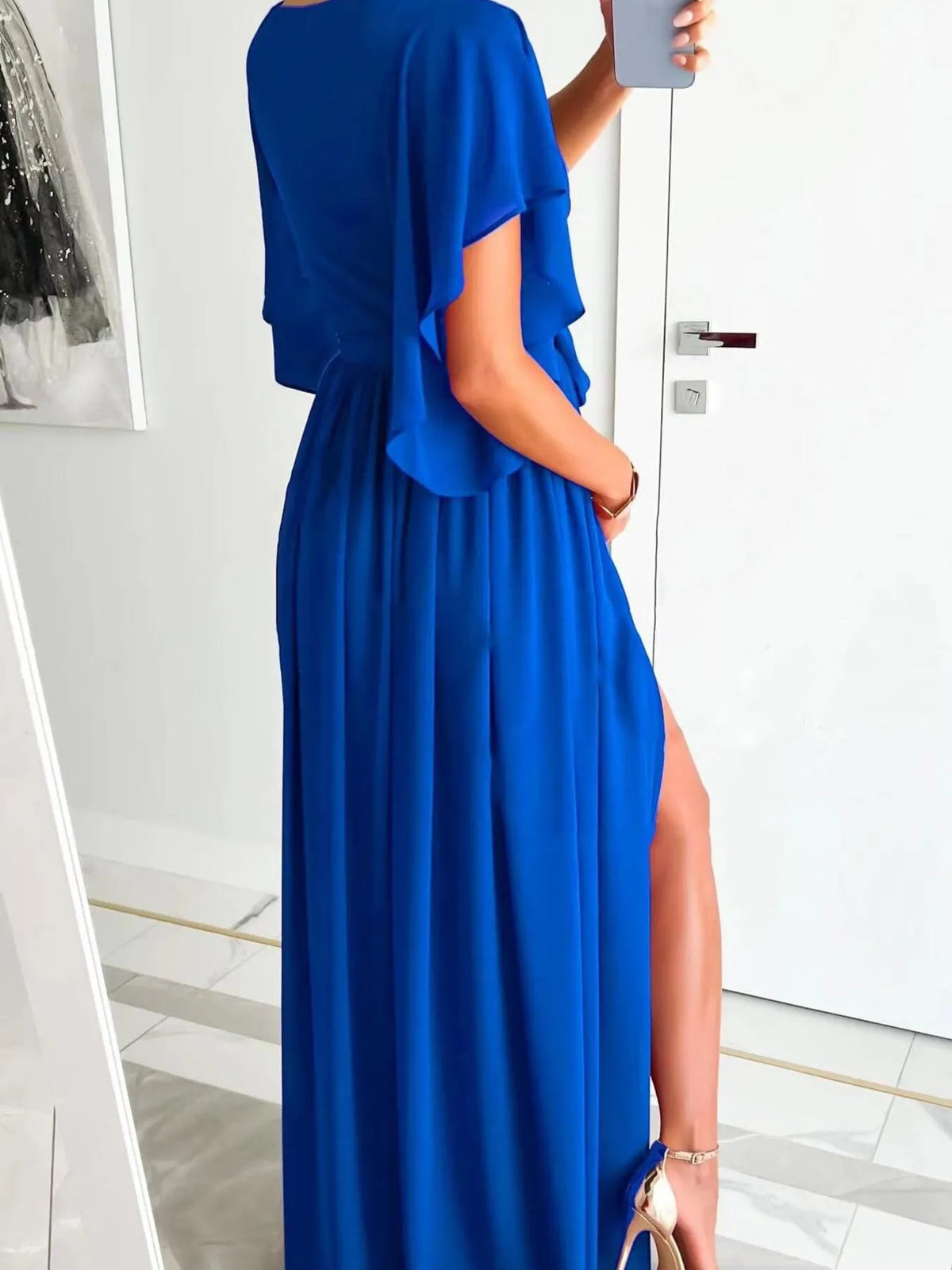 Flutter Sleeve Surplice Tie Waist Dress Bridesmaid Dresses Luxurious Weddings