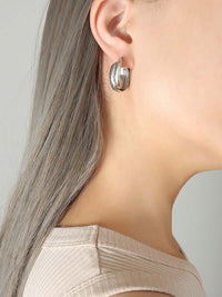 18K Gold-Plated Titanium Steel Huggie Earrings Earrings Luxurious Weddings