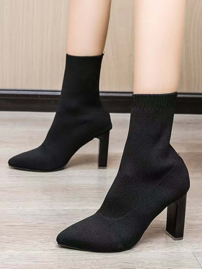 Point Toe Block Heel Boots boots Luxurious Weddings