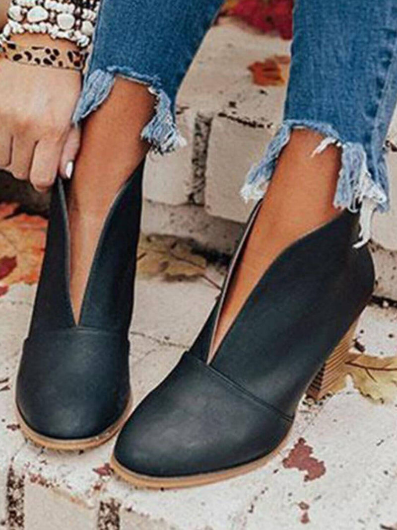 Point Toe Chunky Heeled Ankle Boots boots Luxurious Weddings