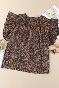 Plus Size Printed Smocked Butterfly Sleeve Blouse Luxurious Weddings
