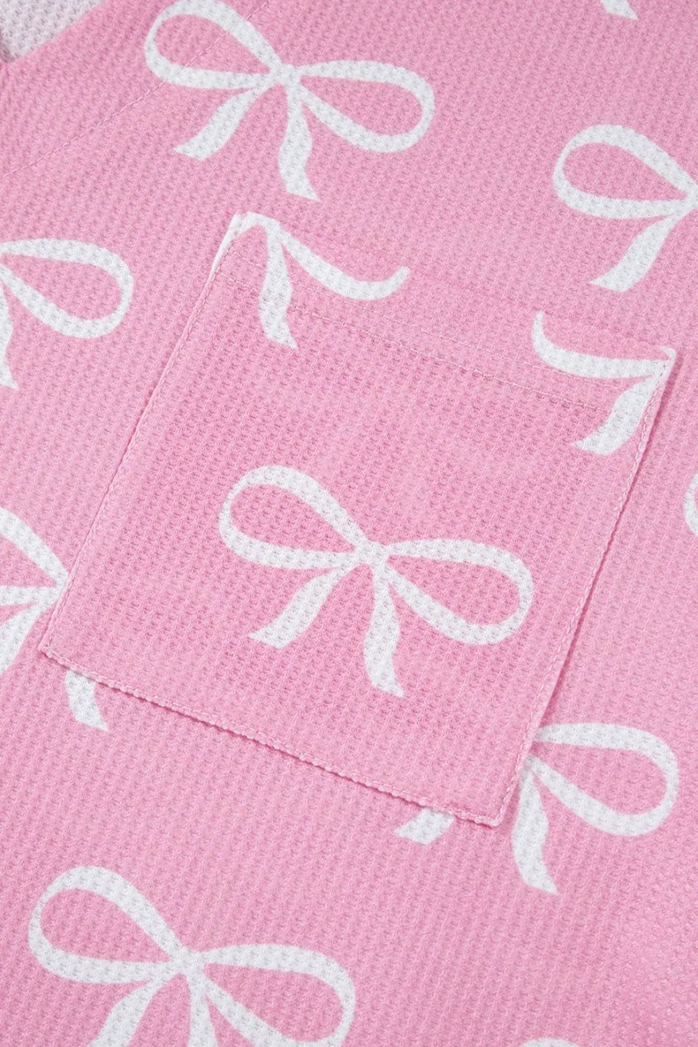 Bowknot Printed Notched T-Shirt and Shorts Set sleepwear Luxurious Weddings