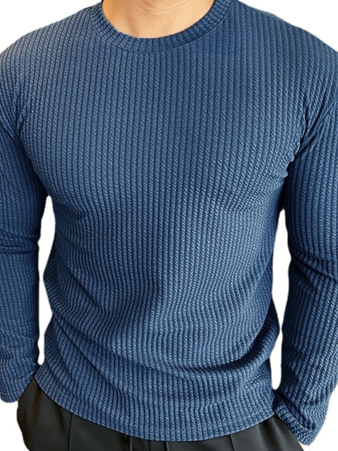 Men's Plus Size Round Neck Long Sleeve T-Shirt Men’s tshirt Luxurious Weddings