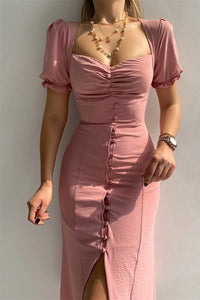 Sweetheart Neck Short Sleeve Dress Summer dress Luxurious Weddings