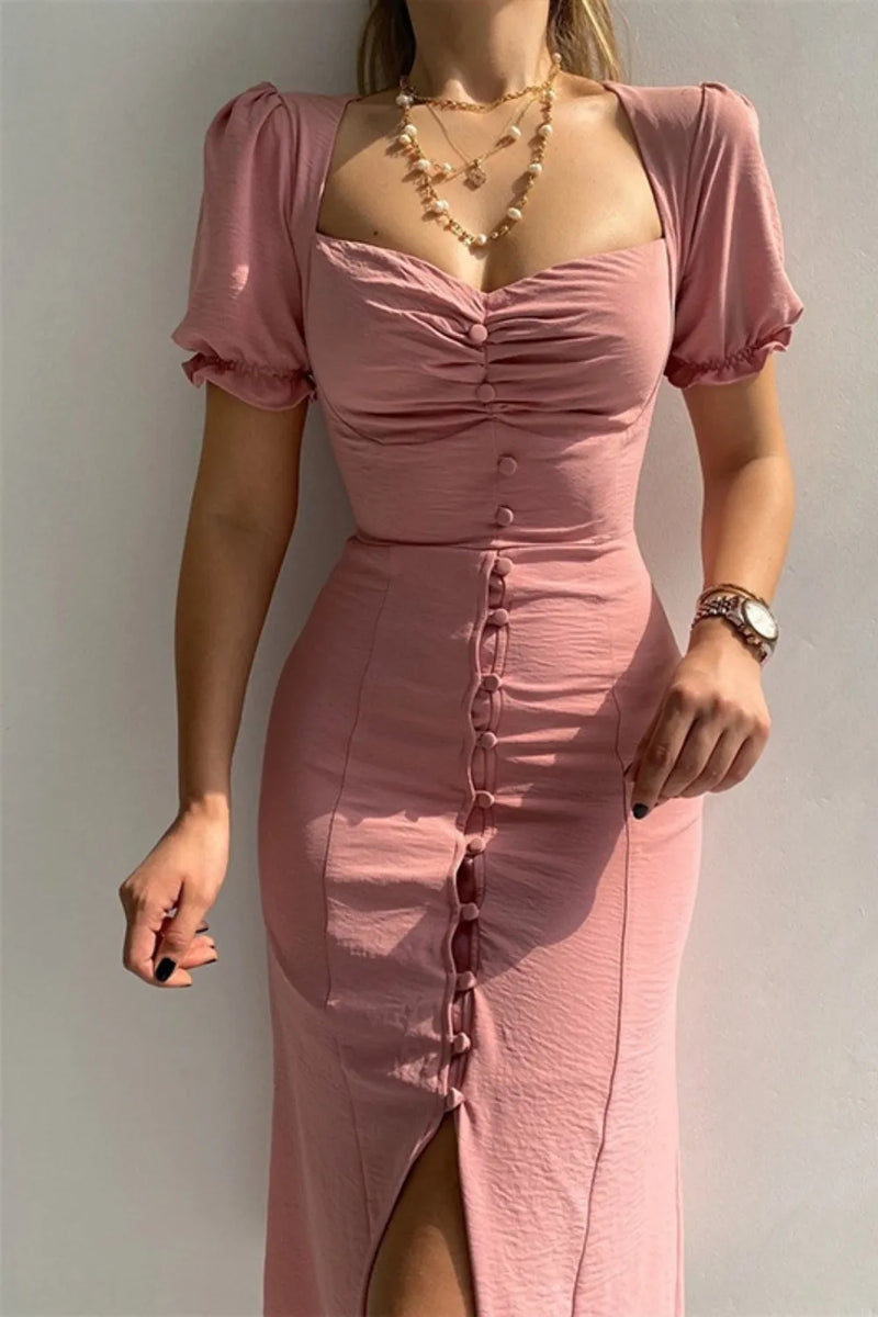 Sweetheart Neck Short Sleeve Dress Summer dress Luxurious Weddings