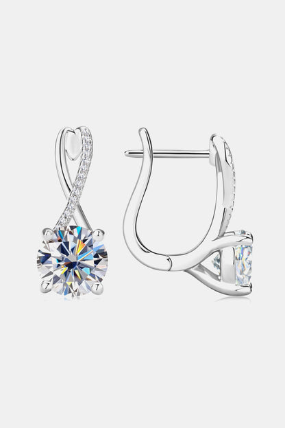 4 Carat Moissanite 925 Sterling Silver Earrings Luxurious Weddings