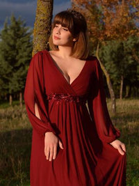 Floor Length Long Lantern Sleeves Formal Dresses Evening Dress Luxurious Weddings