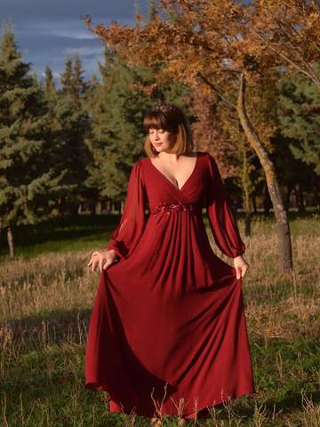 Floor Length Long Lantern Sleeves Formal Dresses Evening Dress Luxurious Weddings