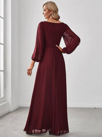 Floor Length Long Lantern Sleeves Formal Dresses Evening Dress Luxurious Weddings