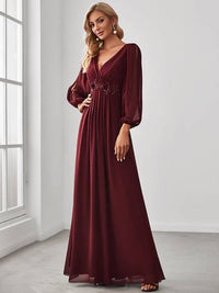Floor Length Long Lantern Sleeves Formal Dresses Evening Dress Luxurious Weddings