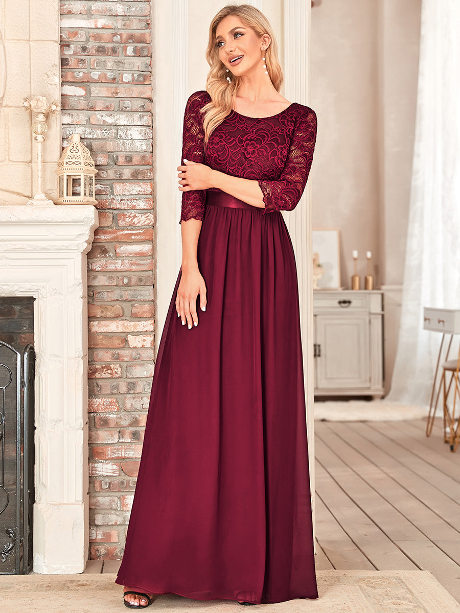 Elegant Empire Waist Bridesmaid Dresses with Long Lace Sleeve Bridesmaid Dresses Luxurious Weddings