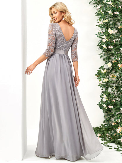 Elegant Empire Waist Bridesmaid Dresses with Long Lace Sleeve Bridesmaid Dresses Luxurious Weddings