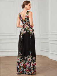 Double V-Neck Elegant Maxi Long Evening Dresses Evening Dress Luxurious Weddings