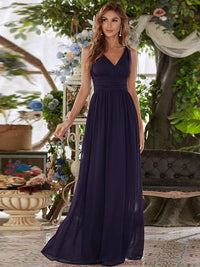 Double V-Neck Elegant Maxi Long Evening Dresses Evening Dress Luxurious Weddings