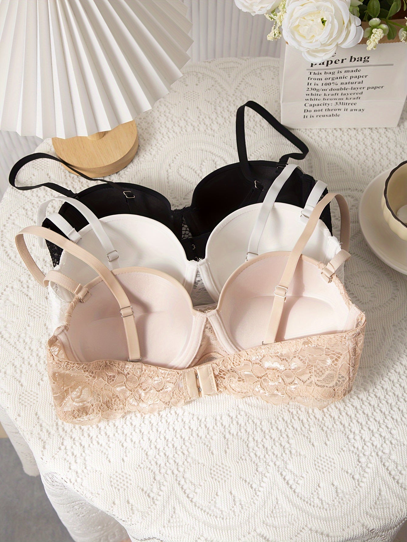 3pc Lace Push Up Bra | Luxurious Weddings Bras Luxurious Weddings