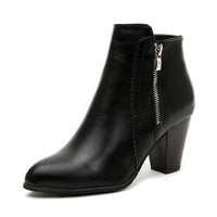 PU Leather Block Heel Boots boots Luxurious Weddings