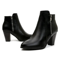 PU Leather Block Heel Boots boots Luxurious Weddings