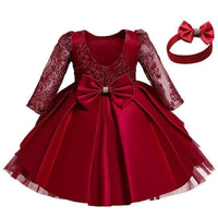 Princess Dress Girls Full Sleeve Baby girls dress Luxurious Weddings