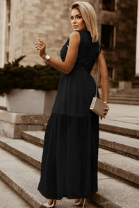 Slit Lace Detail V-Neck Dress wedding dress Luxurious Weddings