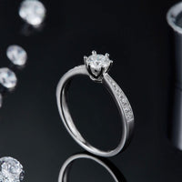 Moissanite 925 Sterling Silver Ring Jewelry Luxurious Weddings