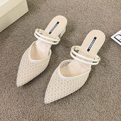 Point Toe Block Heel Sandals High Heels Luxurious Weddings