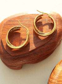 18K Gold-Plated Titanium Steel Huggie Earrings Earrings Luxurious Weddings