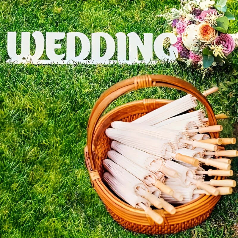 10pcs Large White Paper Umbrellas - Whimsical Design Umbrellas Luxurious Weddings