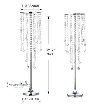 Flower Centerpieces for Wedding Tables - Elegant Metal Vases with Chandelier Crystal Beads centerpieces Luxurious Weddings