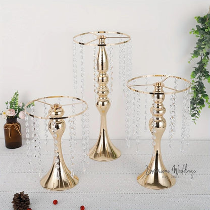 Golden Vase for Wedding Centerpieces - Crystal Flower Holder Stand centerpieces Luxurious Weddings