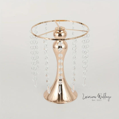 Golden Vase for Wedding Centerpieces - Crystal Flower Holder Stand centerpieces Luxurious Weddings