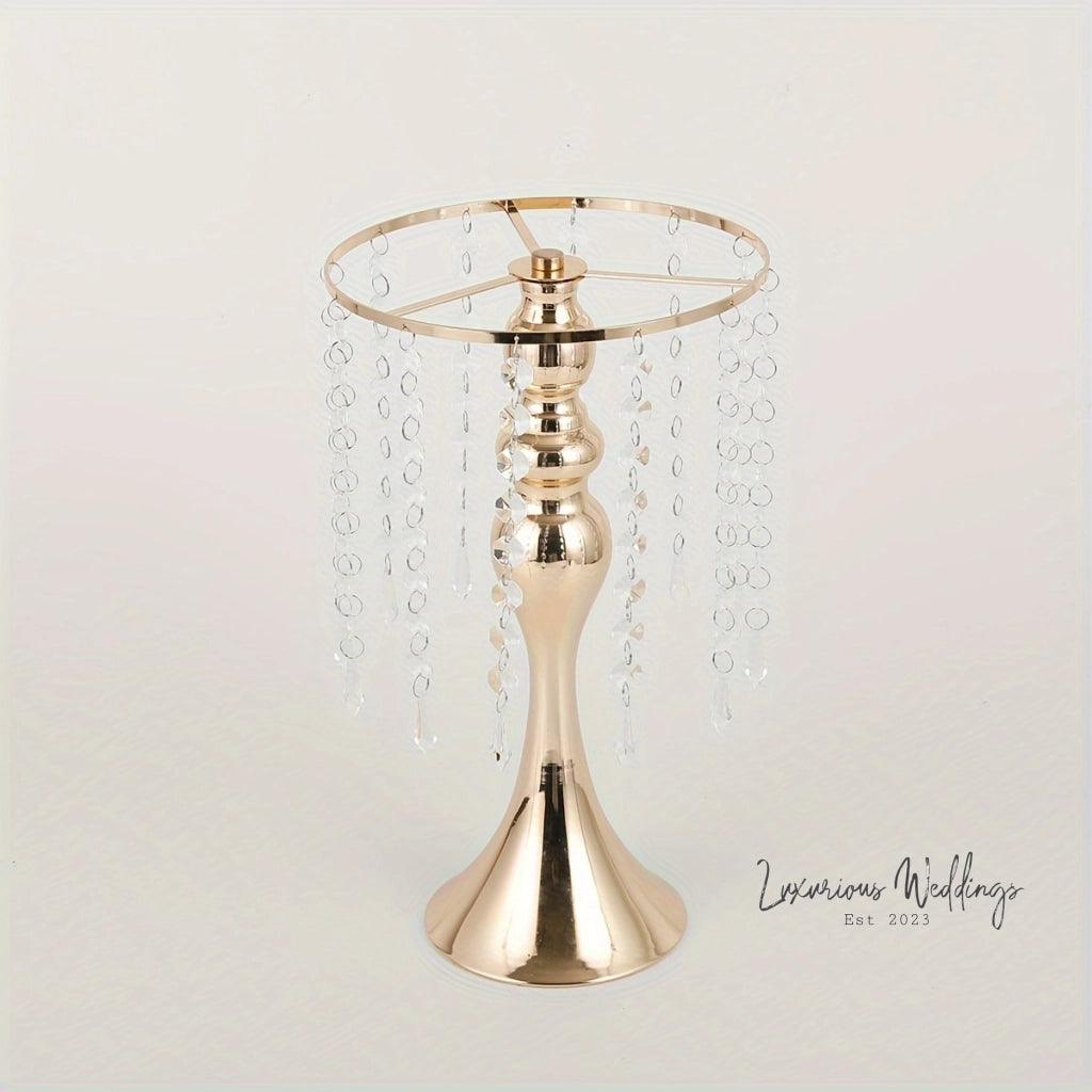 Golden Vase for Wedding Centerpieces - Crystal Flower Holder Stand centerpieces Luxurious Weddings
